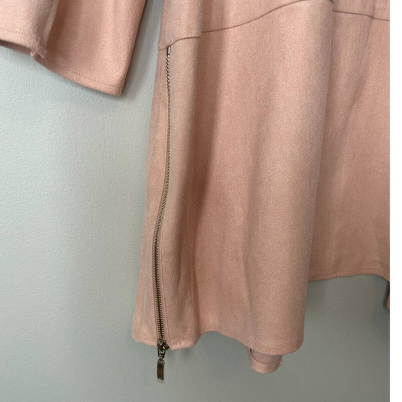 Chico's Open Front Zip-Detail Faux-Suede Jacket Topper Women's Large SZ 2 - Picture 6 of 8